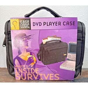 Vintage Case Logic DVD Player Carrying Case – Black Travel Bag with Storage